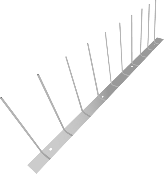 Metallspikes zur Taubenabwehr.