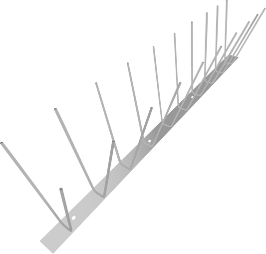 Taubenabwehrdrahtleiste mit Stacheln.